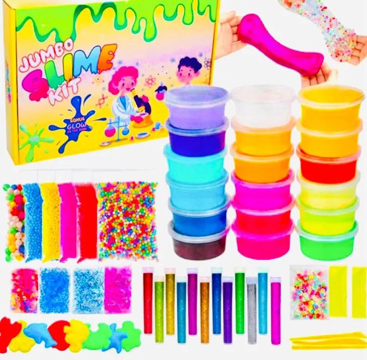 12 Slime pack & 6 Glitter bottle & Orbeez ball and Water Balloons